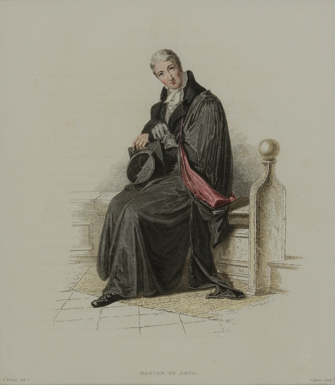 Master of Arts, J. Agar tarafından kazınmış, R. Ackermann'ın 'History of Oxford', 1814'te yayınlanmıştır (el renkli gravür) by Thomas Uwins