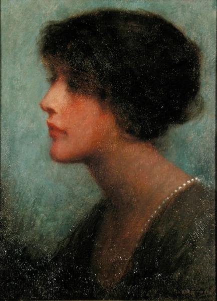 Bir Kadının Portresi (tuval üzerine yağlı boya) by Thomas W. Derring