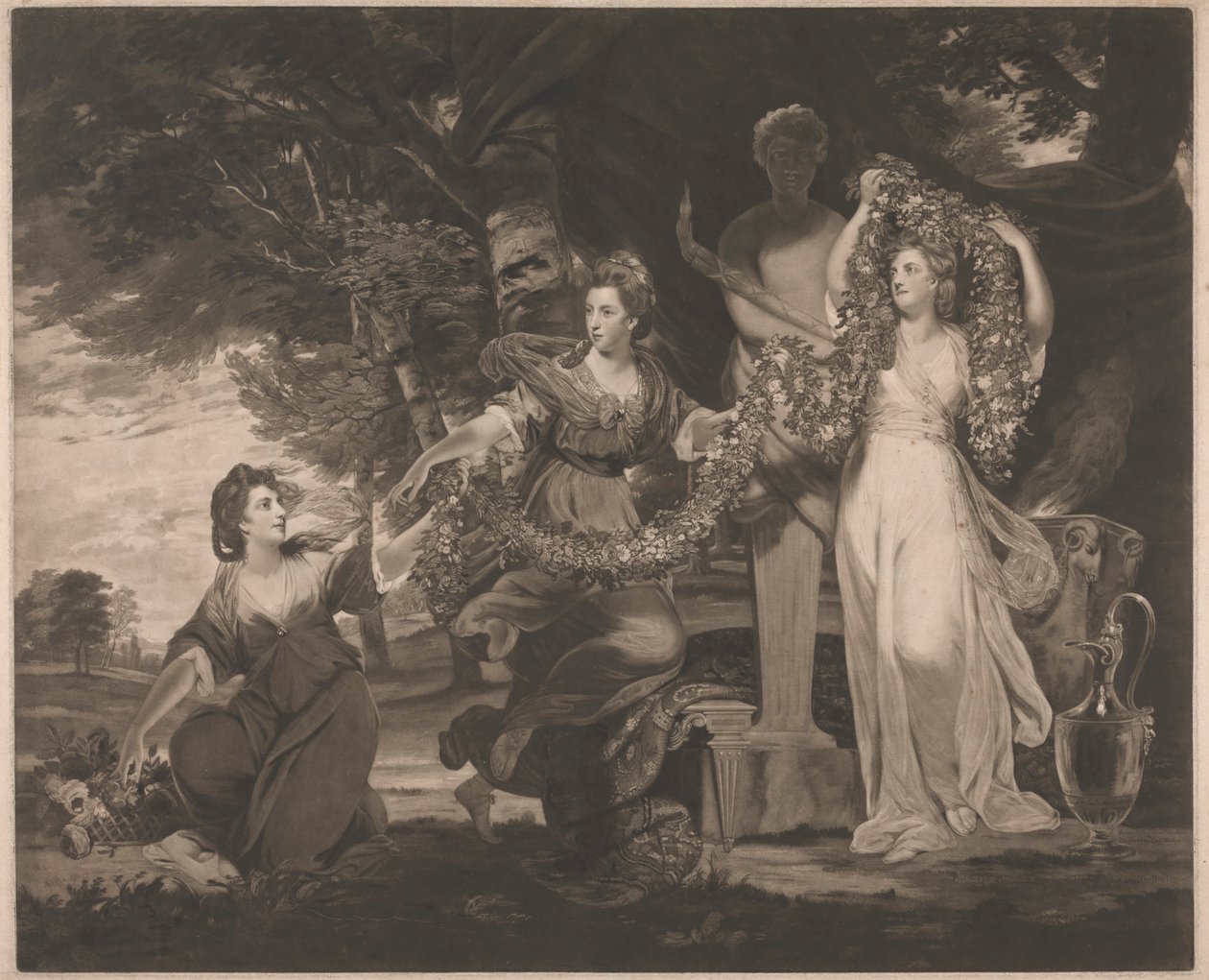 Saygıdeğer Bayan Beresford, Markiz Townshend ve Hon. Bayan Gardiner Bir Dönem Kızlık Zarı Seviyor by Thomas Watson