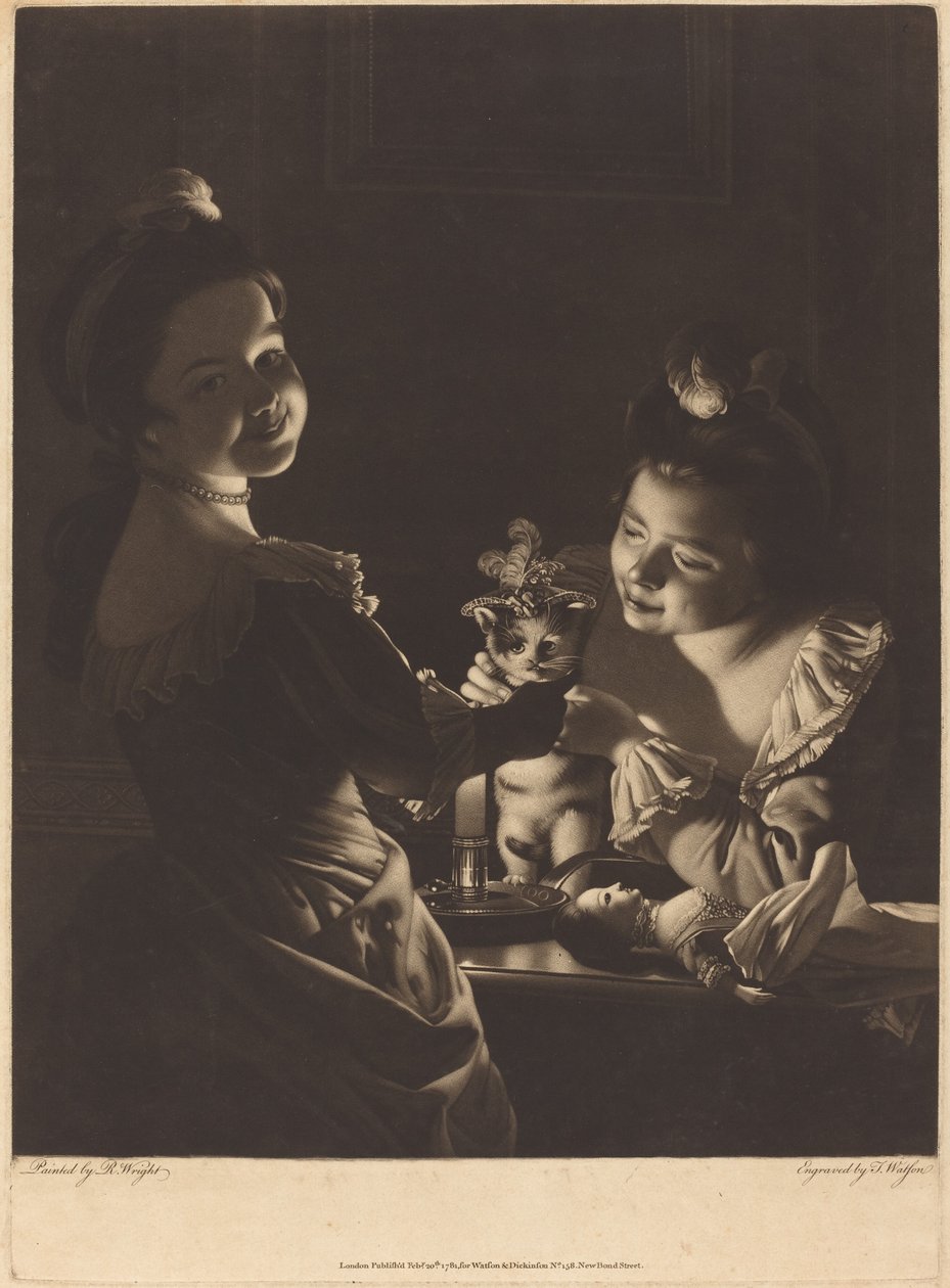 Bayan Kitty Giyinme by Thomas Watson after Joseph Wright
