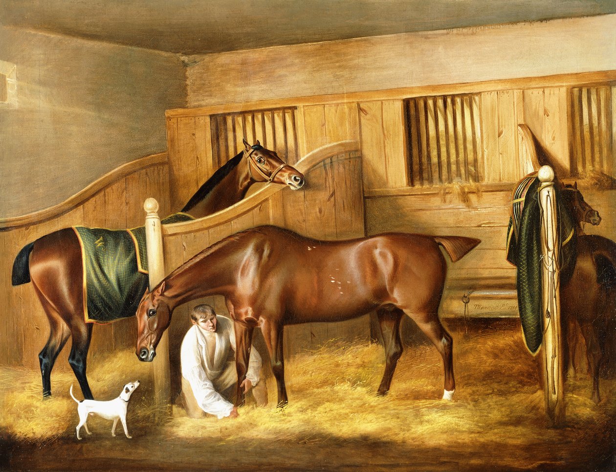 Damatlı Ahırda Avcılar, 1809 by Thomas Weaver