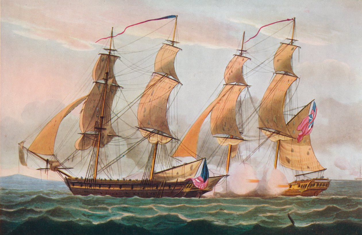 Brigs Arasında Bir Düello, c1817 by Thomas Whitcombe