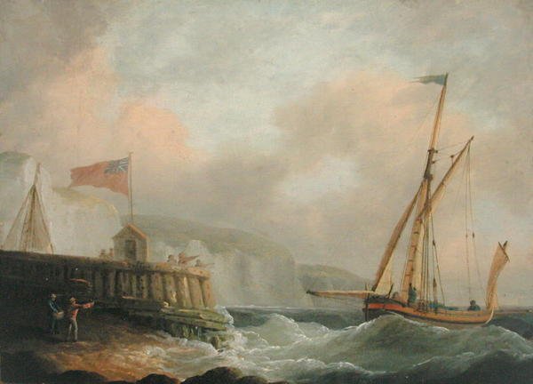 Kesici Limana Giriyor (gemide yağ) by Thomas Whitcombe