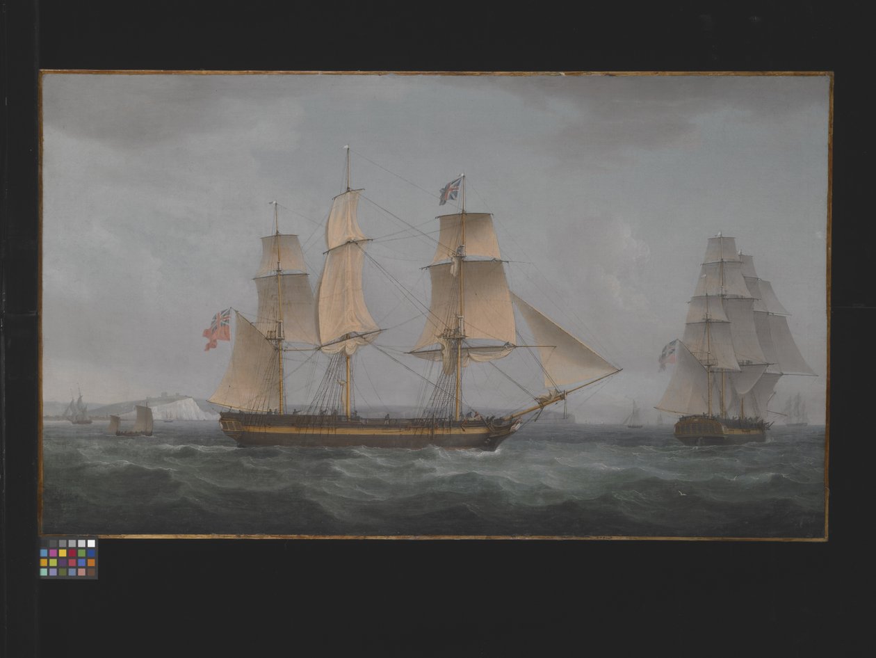 Dover Sahili Açıklarında (tuval üzerine yağlıboya) by Thomas Whitcombe