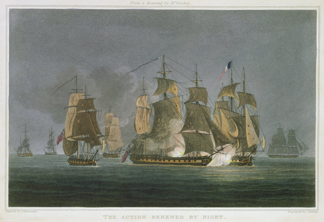 The Action Renewed by Night, Madagaskar açıklarında, 20 Mayıs 1811, J. Bailey tarafından J. Ralfe tarafından 