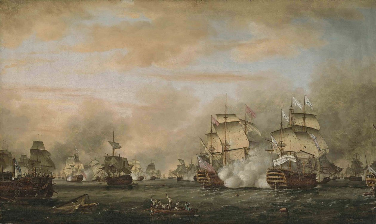 Azizler Savaşı, 12 Nisan 1782. HMS Barfleur, Fransız amiral gemisi Ville de Paris