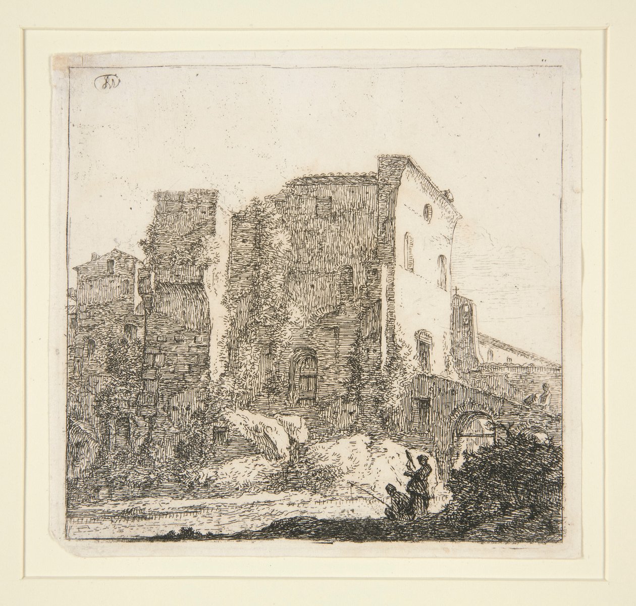 Bir Balıkçı ile Harabeler ile Manzara by Thomas Wijck