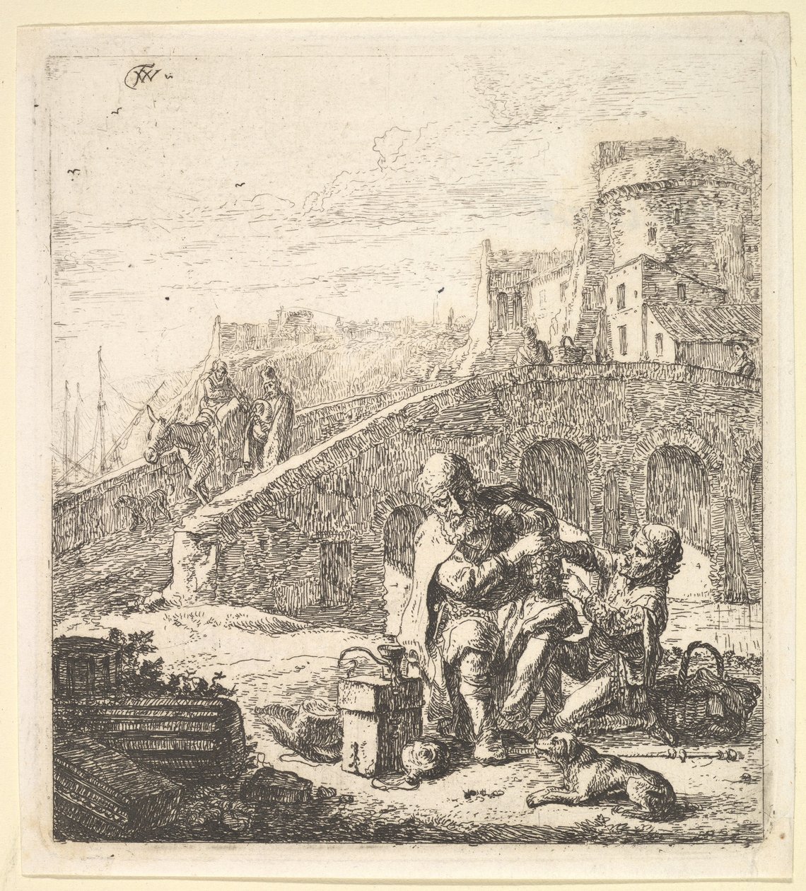 Lazarillo, Zavallı Kör Dilenciden Üzüm Çalıyor, 17. yüzyıl. by Thomas Wijck