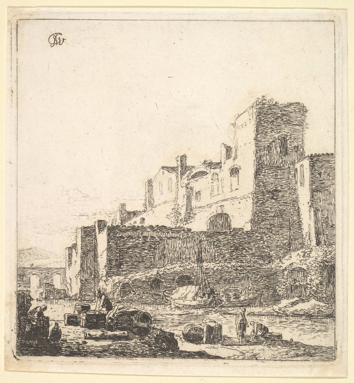 Nehir kıyısındaki denizciler, 17. yüzyıl. by Thomas Wijck
