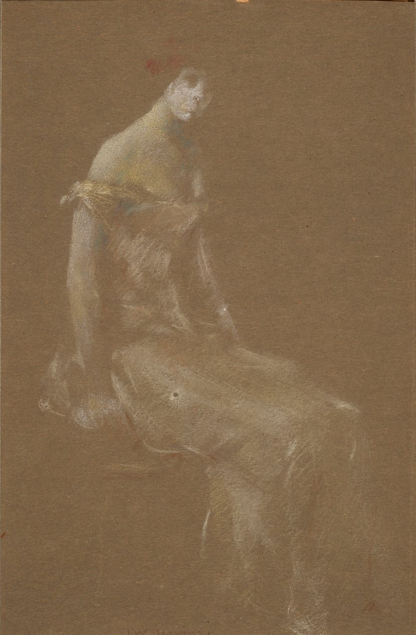 Pembe Bir Kadının Portresi #3 by Thomas Wilmer Dewing