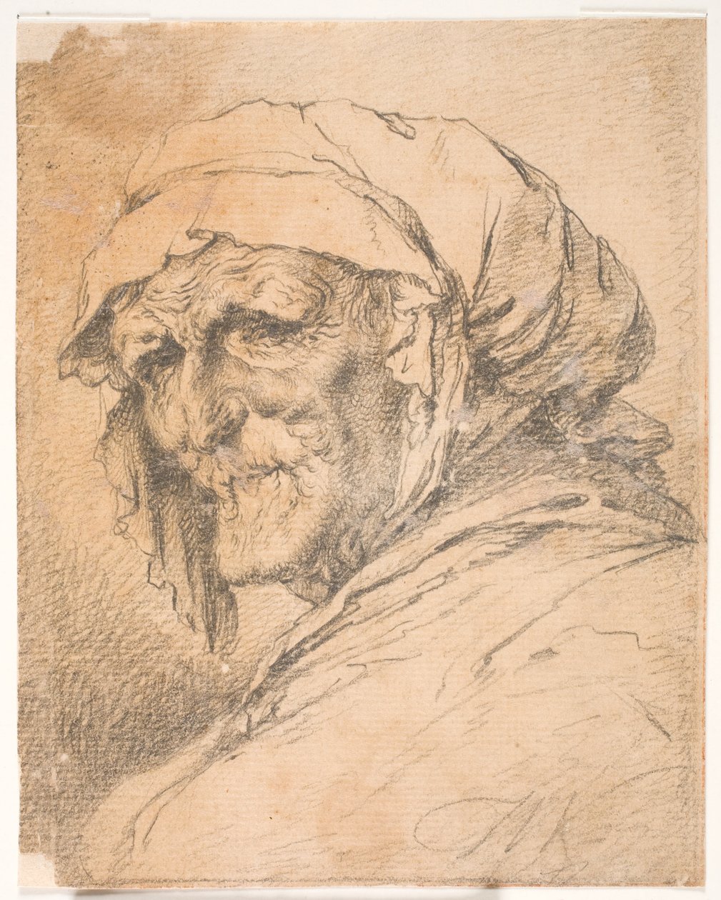 Yaşlı bir kadının başı by Thomas Worlidge