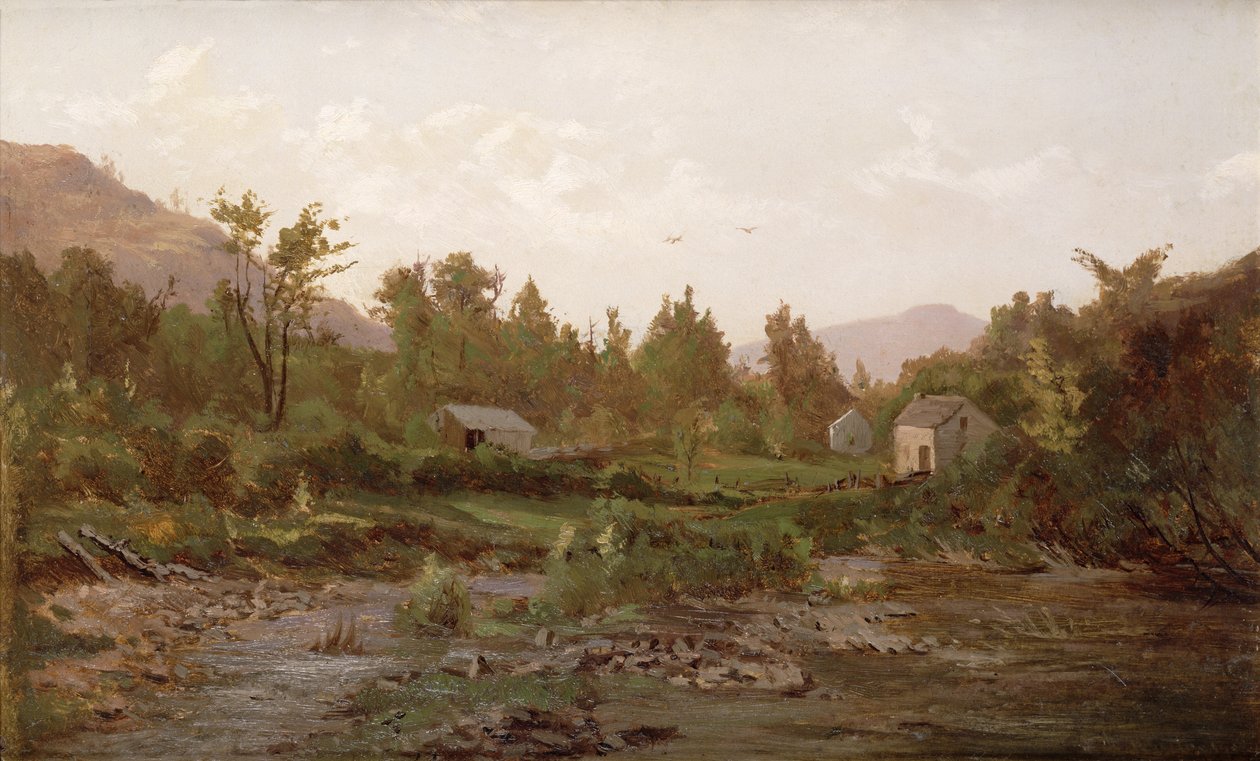 Ağaçlar ve Evlerle Peyzaj, 1890