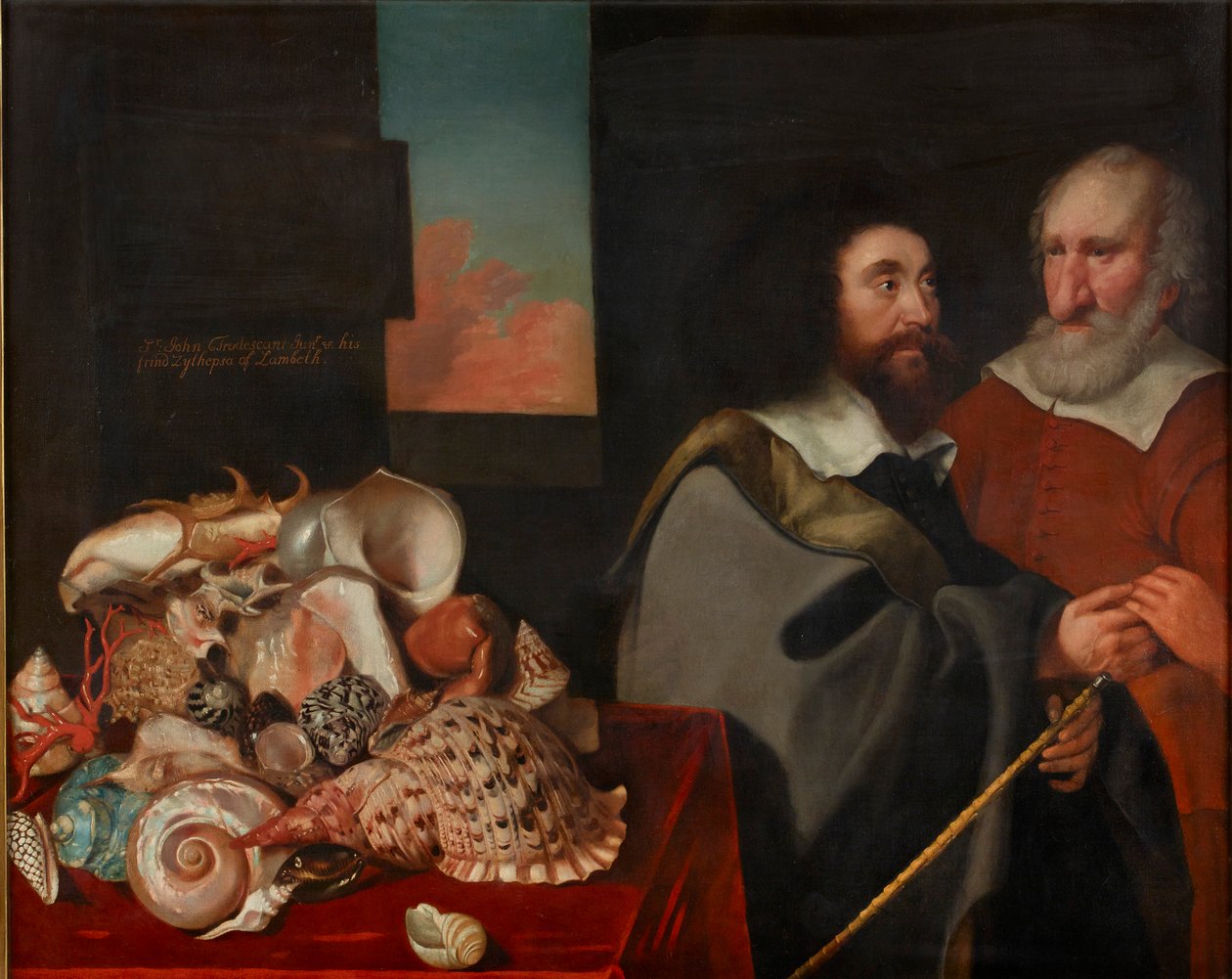 John Tradescant the Younger ile Roger Friend ve Egzotik Kabuklar Koleksiyonu, 1645 by Thomas de Critz