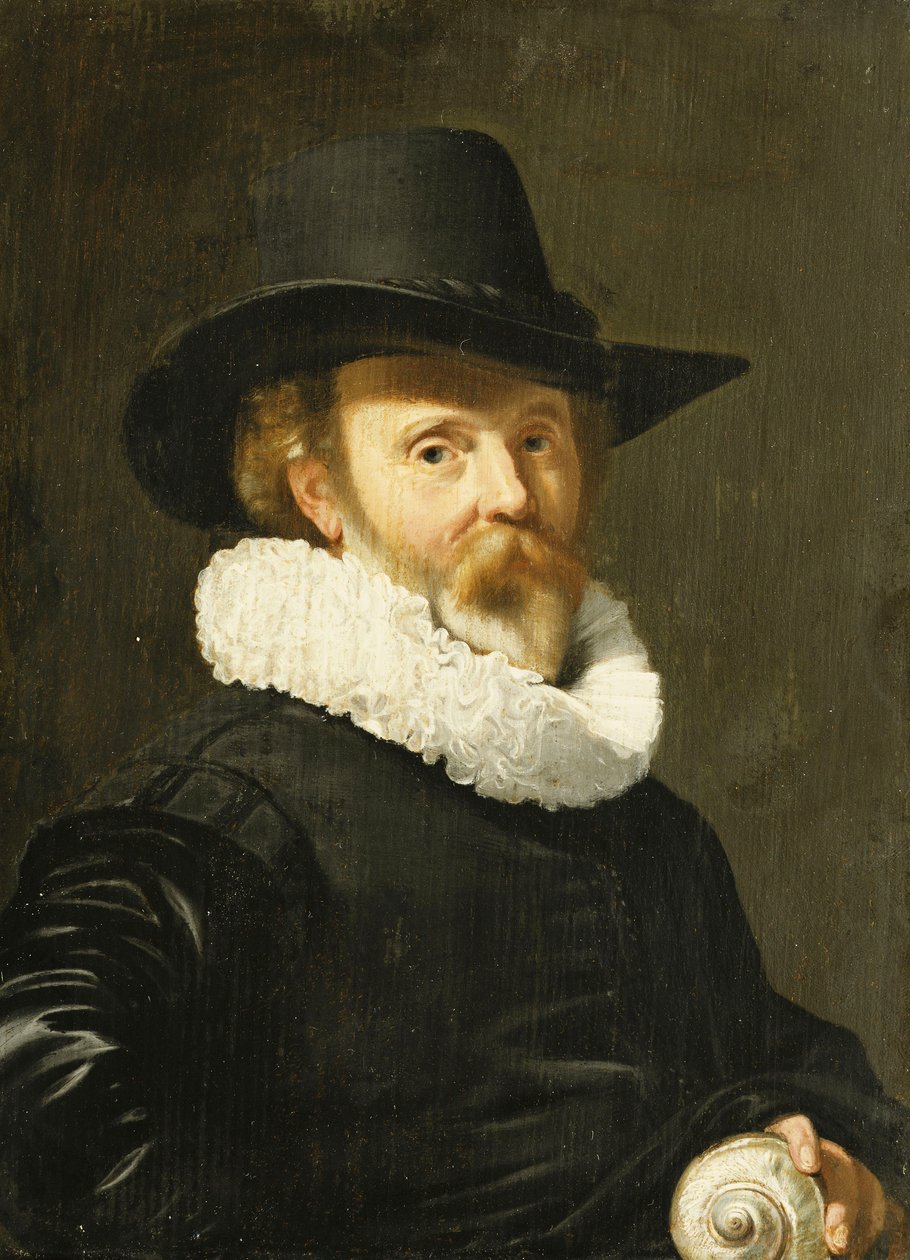 Nautilus Kabuğu Tutan Bir Conchologist, by Thomas de Keyser