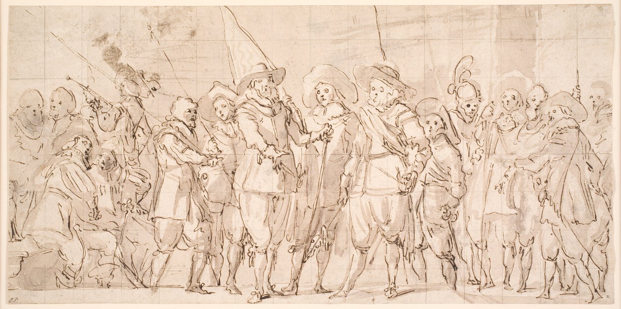 Kaptan Allaert Cloeck ve Teğmen Lucas Jacobsz Rotgans komutasındaki Amsterdam III. by Thomas de Keyser