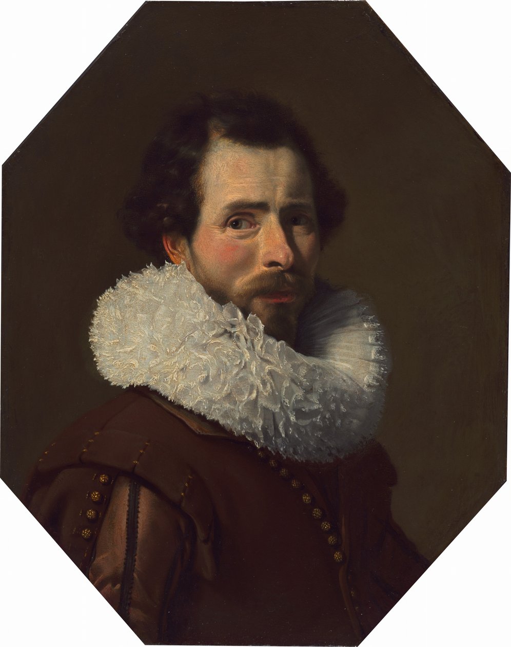 Süslü Ruff Giyen Bir Beyefendinin Portresi by Thomas de Keyser