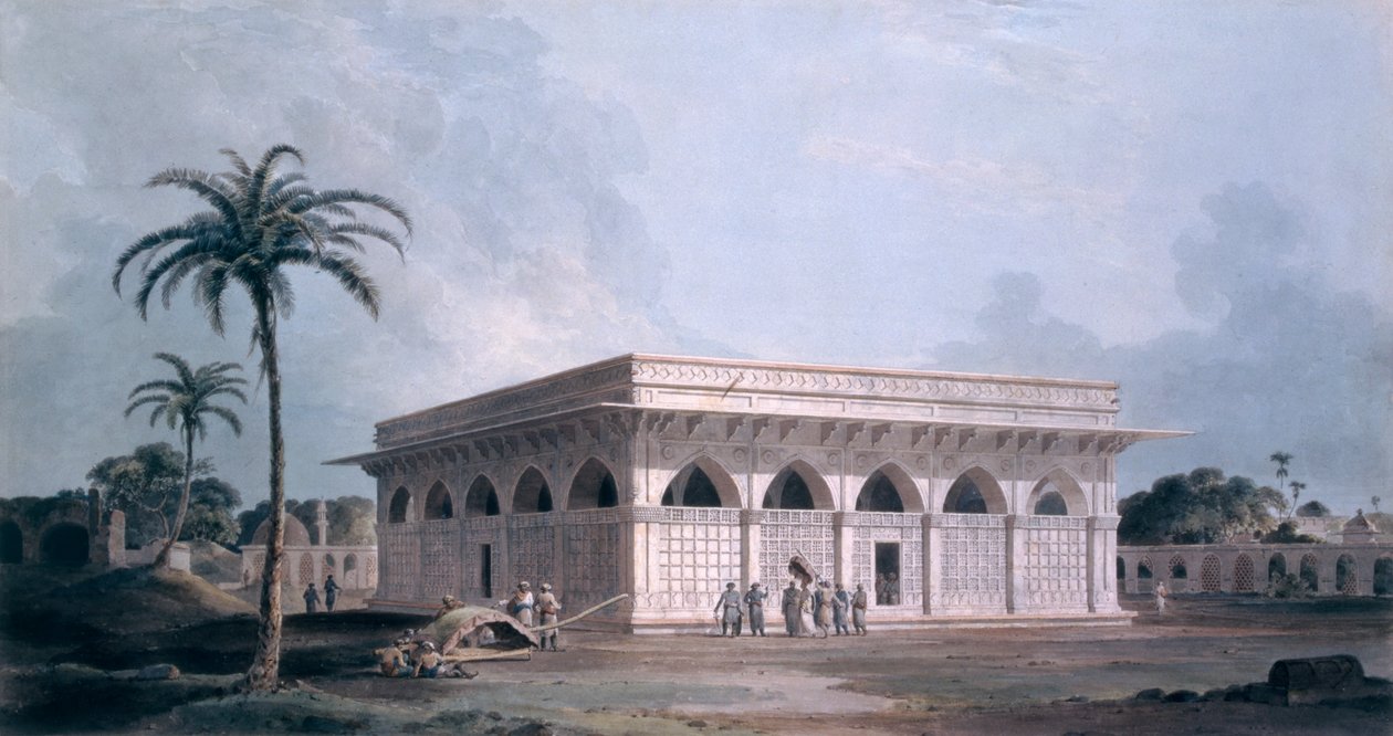 Altmış Dördüncü Khamba, Nizamuddin, Yeni Delhi (Renkli Aquatint) by Thomas und William Daniell