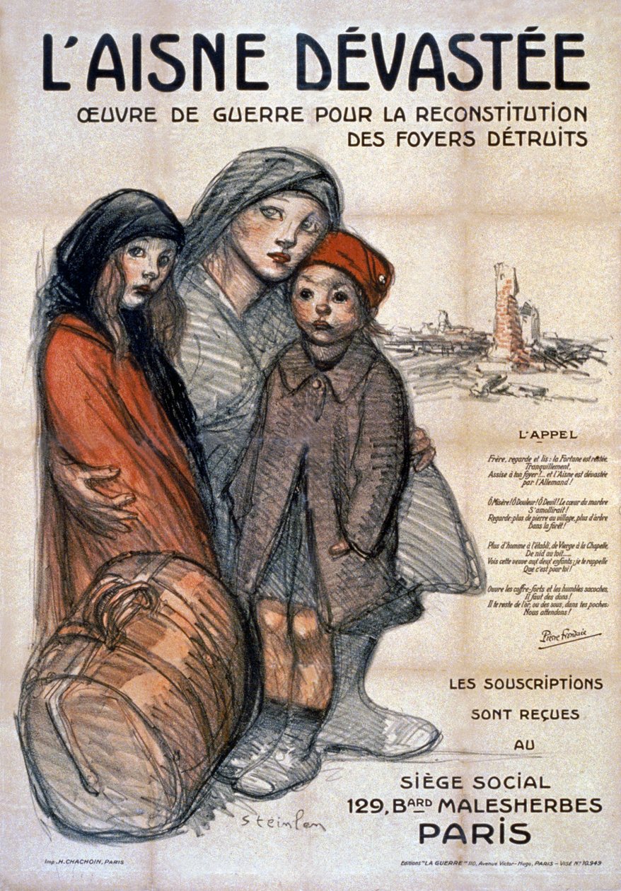 Yıkılmış Aisne, 1919 by Théophile Alexandre Steinlen