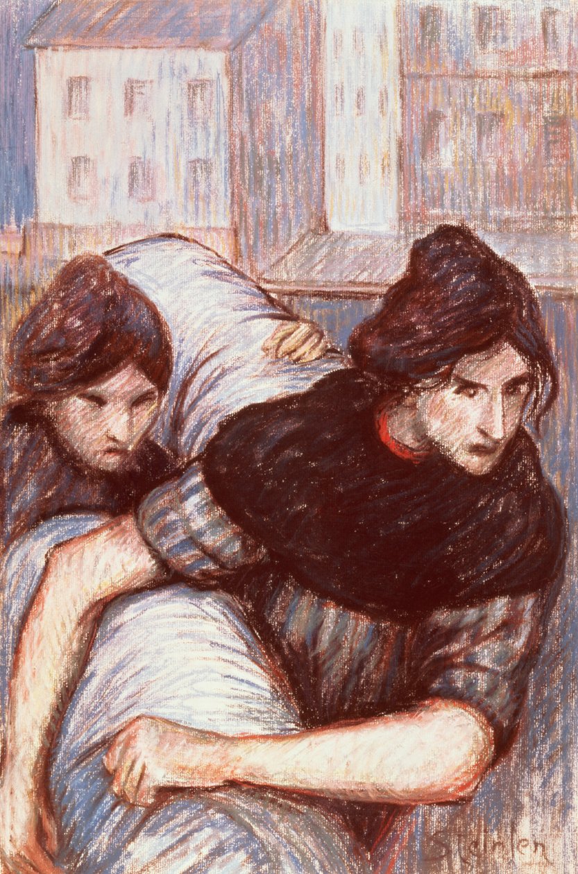 Çamaşırcılar, 1898 (tuval üzerine pastel) by Théophile Alexandre Steinlen