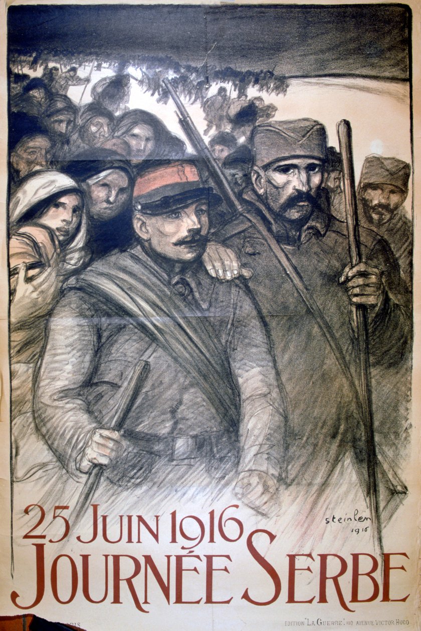 25 Haziran 1916 - Sırbistan Günü, Fransız I. Dünya Savaşı afişi, 1916 by Théophile Alexandre Steinlen