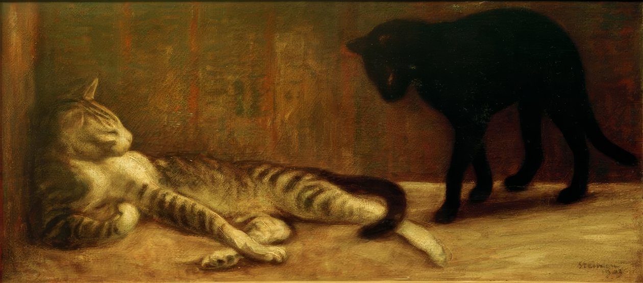 kedi ve kedi by Théophile Alexandre Steinlen