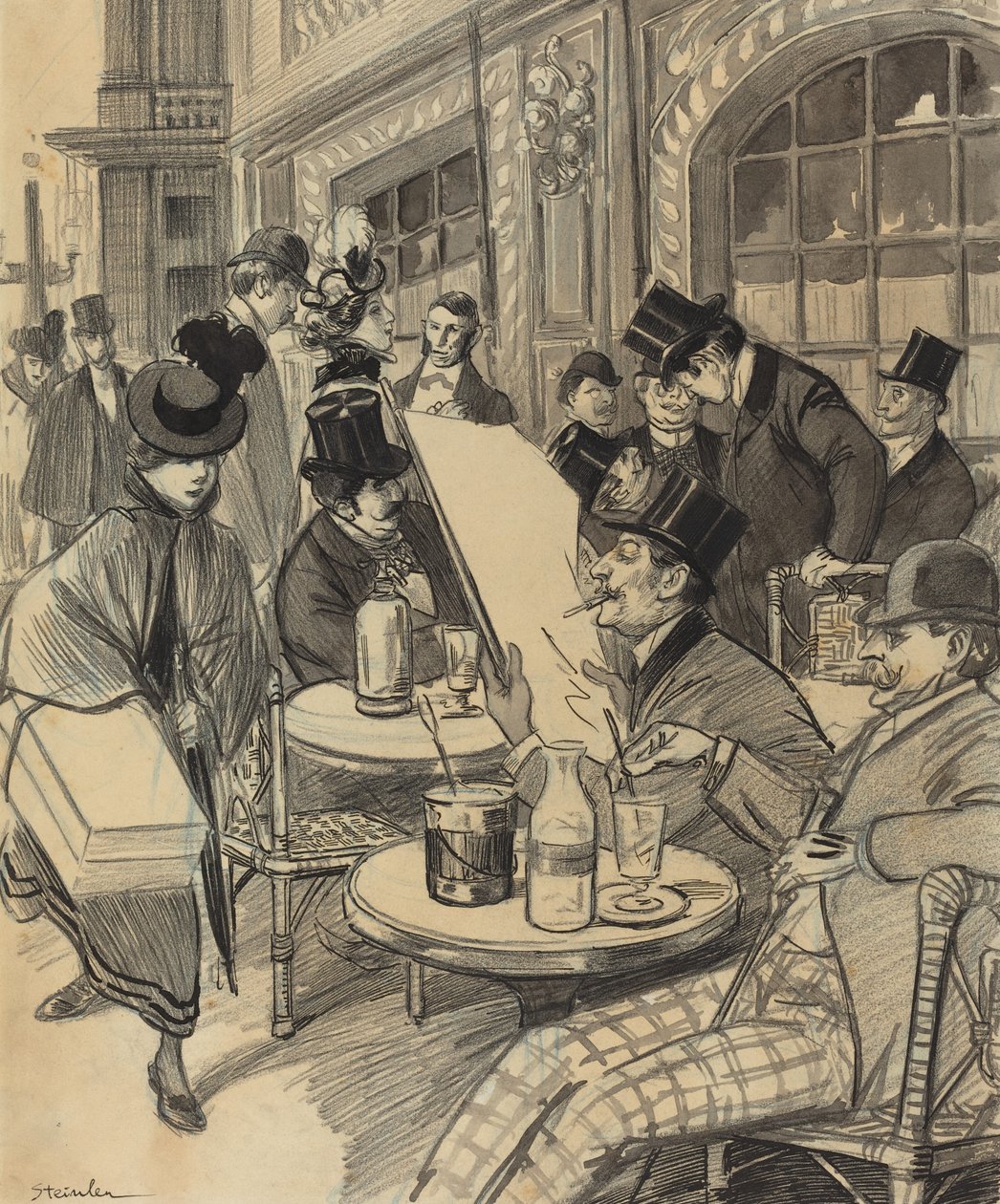 Chez Maxime, 19. yüzyılın sonları ve 20. yüzyılın başlarında. by Théophile Alexandre Steinlen