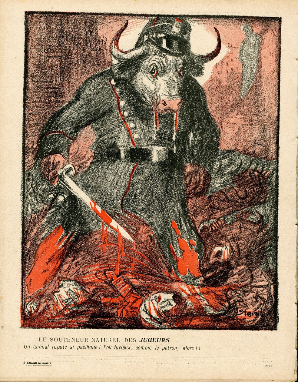 “L’Plate au beurre”” kapağı, 357 numara, Renklerde Hiciv by Théophile Alexandre Steinlen