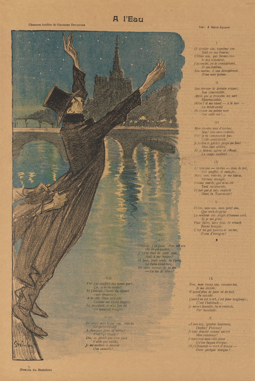 Gil Blas Illustré: Su Kenarında A lEau, 1896. by Théophile Alexandre Steinlen