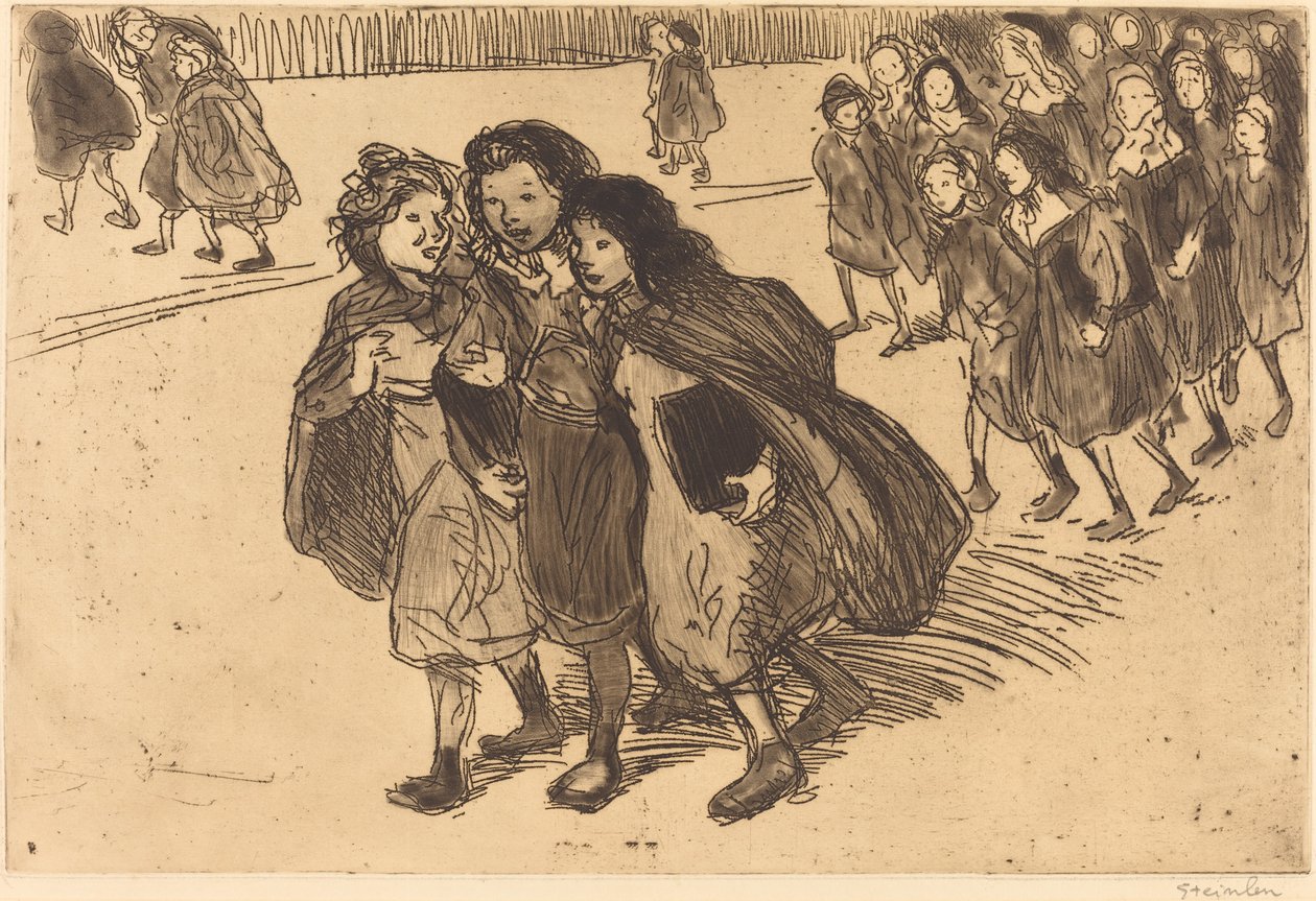 Okuldan Gelen Kızlar Okuldan Çıkan Kızlar, 1911. by Théophile Alexandre Steinlen