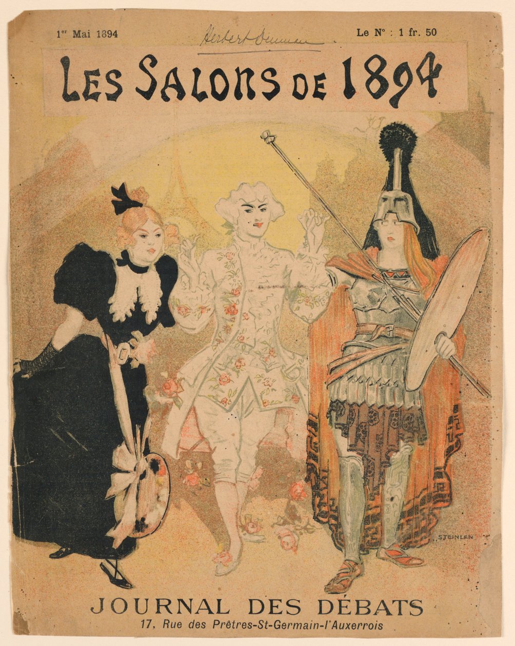1894 Salonu, Journal des Débats'ı kapsıyor by Théophile Alexandre Steinlen
