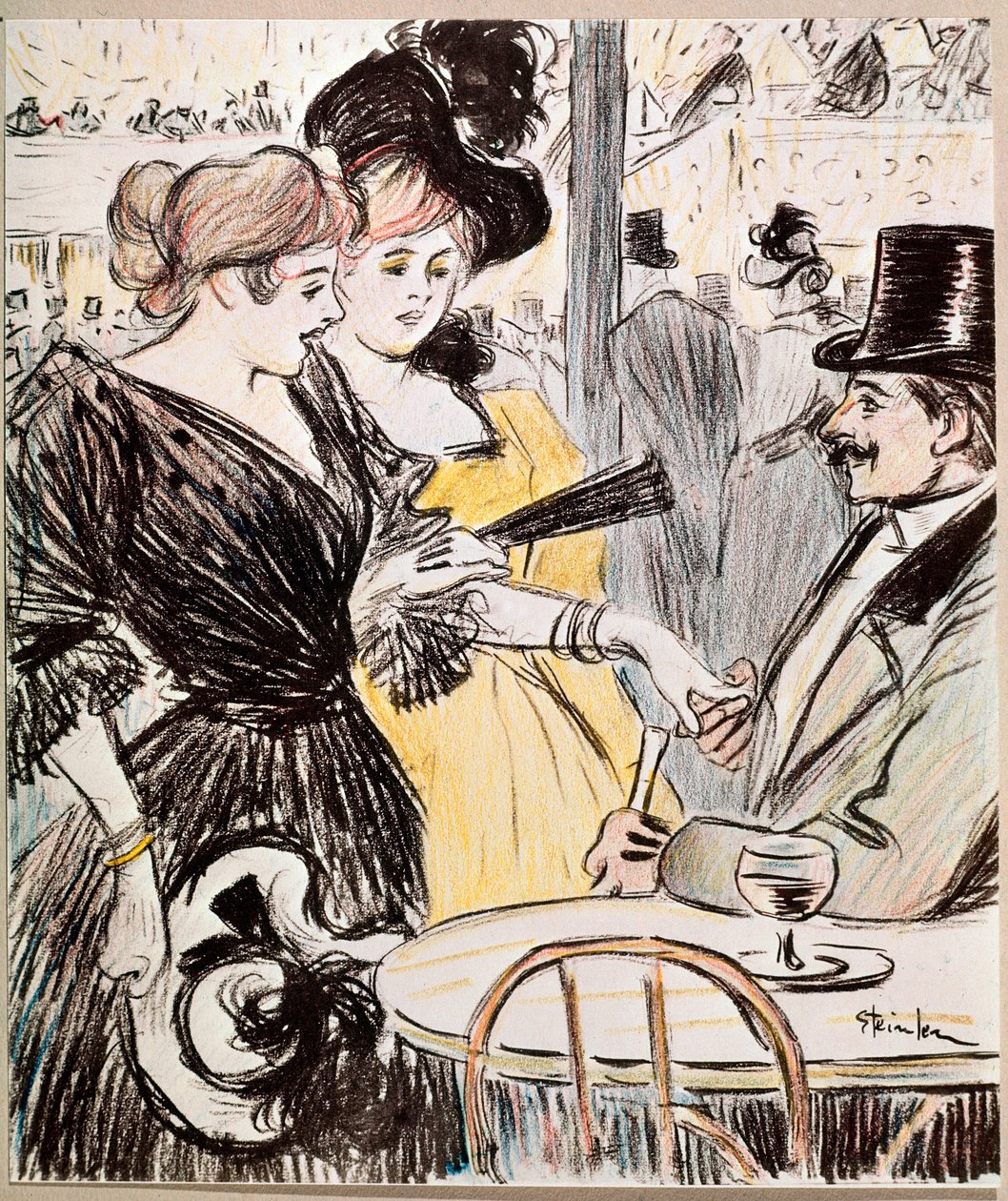 Kafe konseri. (Çizim, 19. yüzyıl sonu) by Théophile Alexandre Steinlen