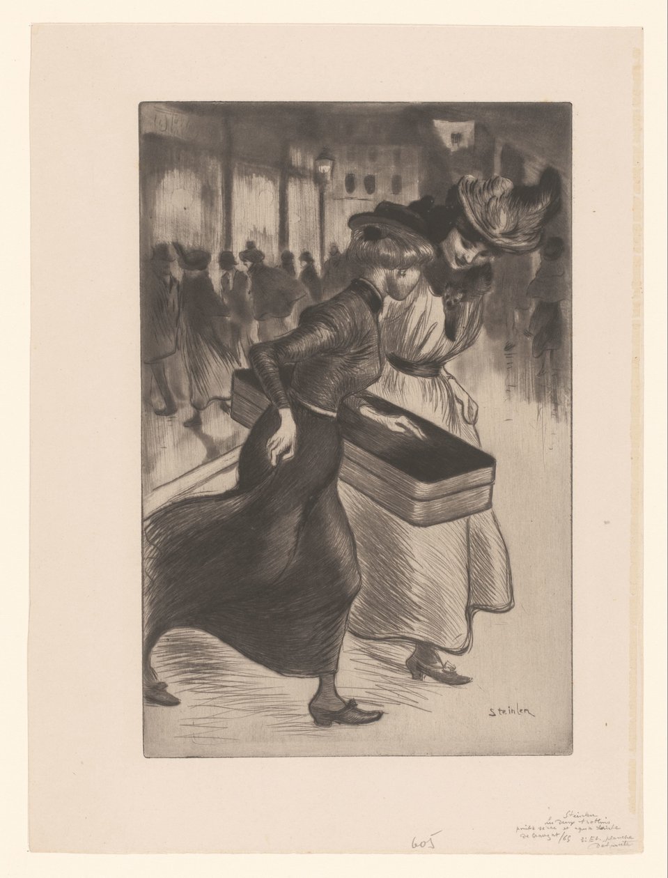 Sokakta yürüyen iki kadın Les deux trottins by Théophile Alexandre Steinlen