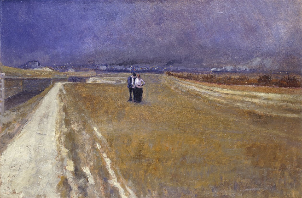 Demiryolunun Yanında Yürümek; Demiryolunun yanında yürü, by Théophile Alexandre Steinlen