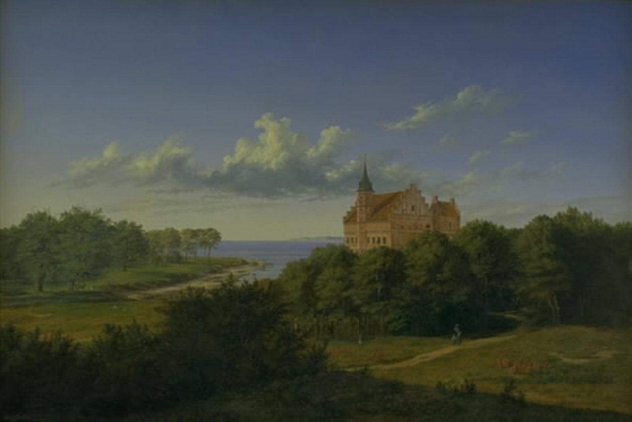 Bir malikane ile bir manzara. Kompozisyon by Thorald Læssøe