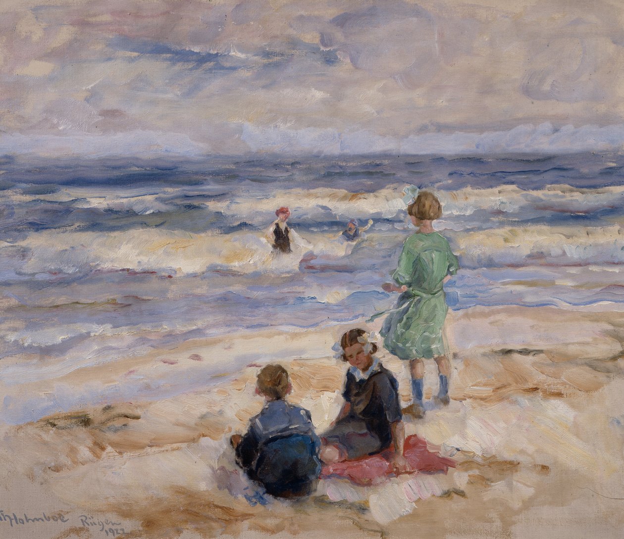 banyo yapan çocuklar by Thorolf Holmboe