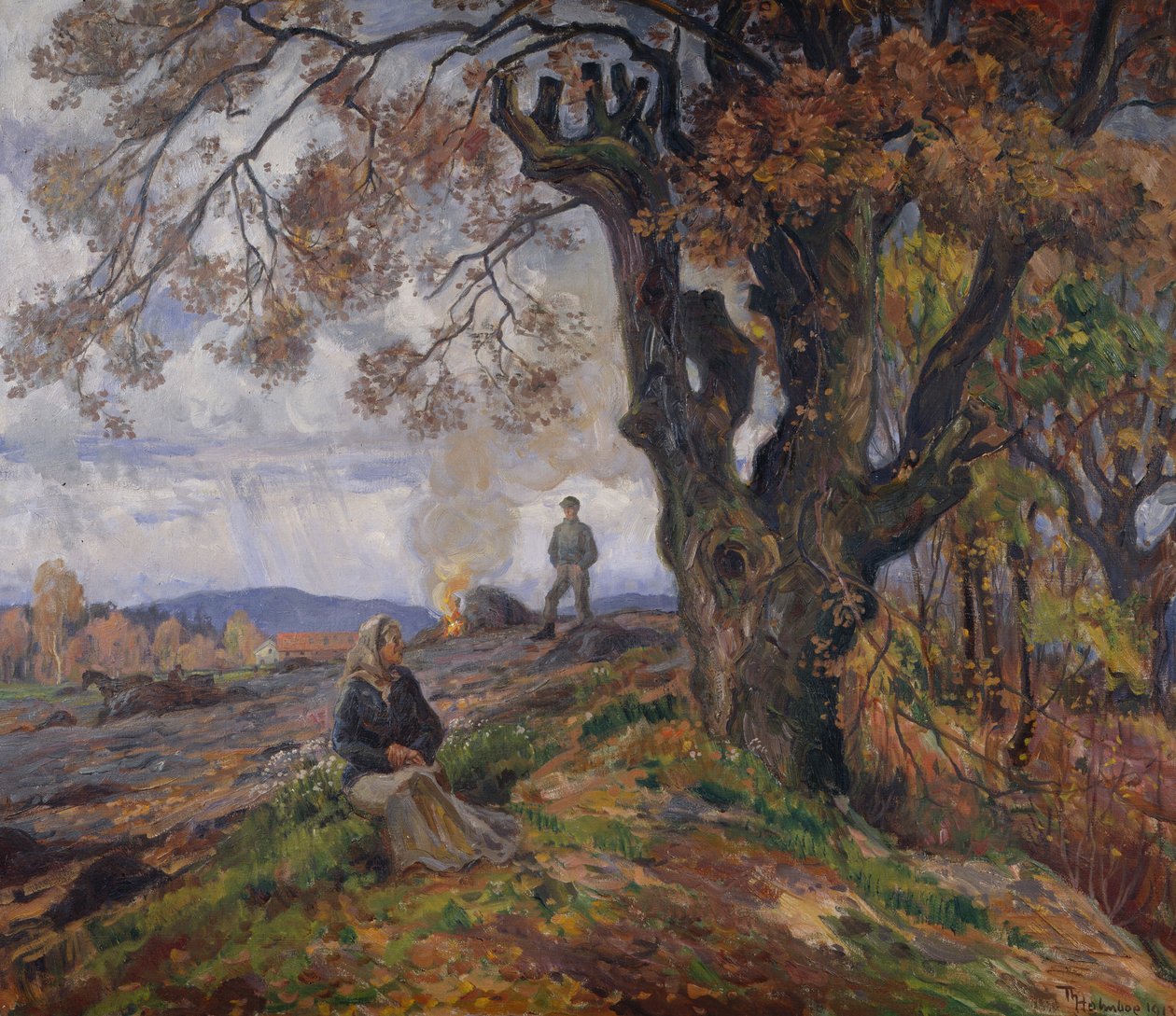 Bahçe çöpünün şenlik ateşi by Thorolf Holmboe