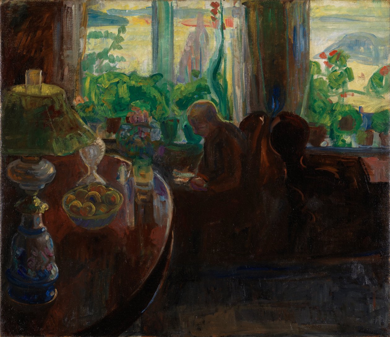 Ressam Oluf Wold-Torne ile iç mekan by Thorvald Erichsen