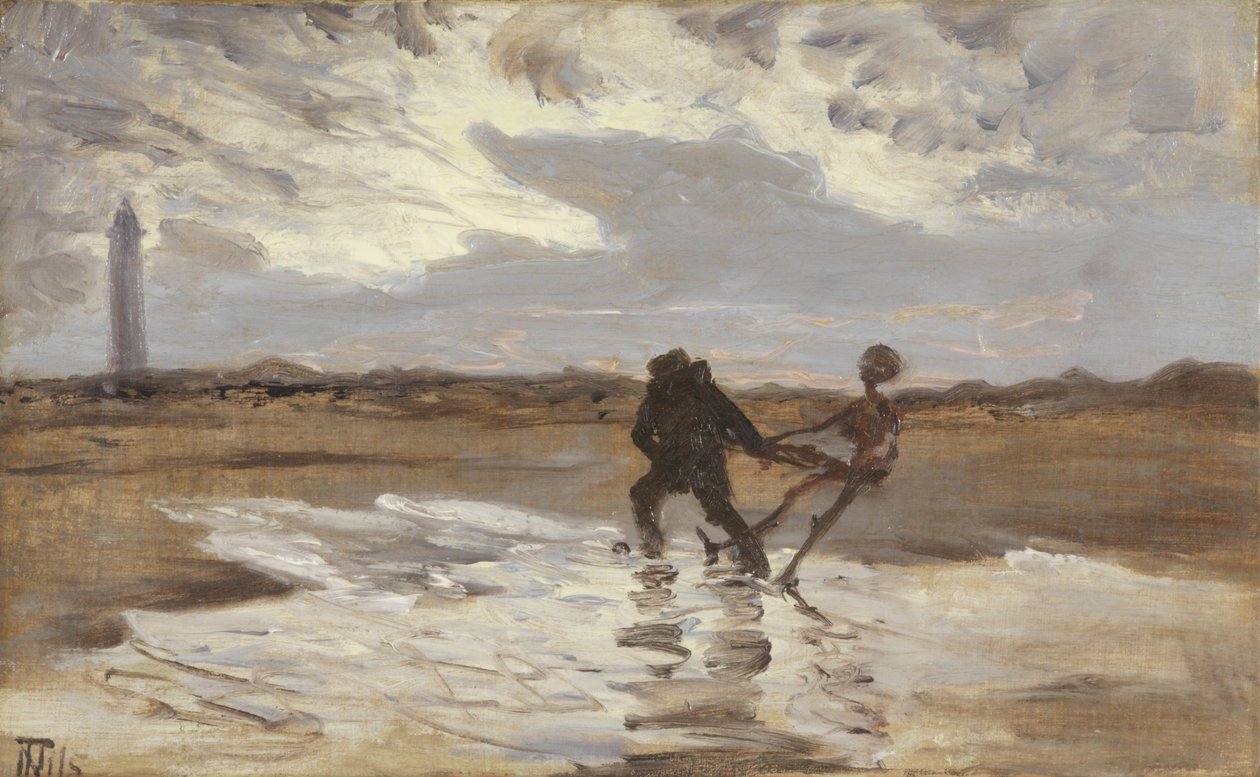 Boğulan adamın hayaleti, deniz için yeni bir kurban talep etmeye çalışıyor by Thorvald Niss
