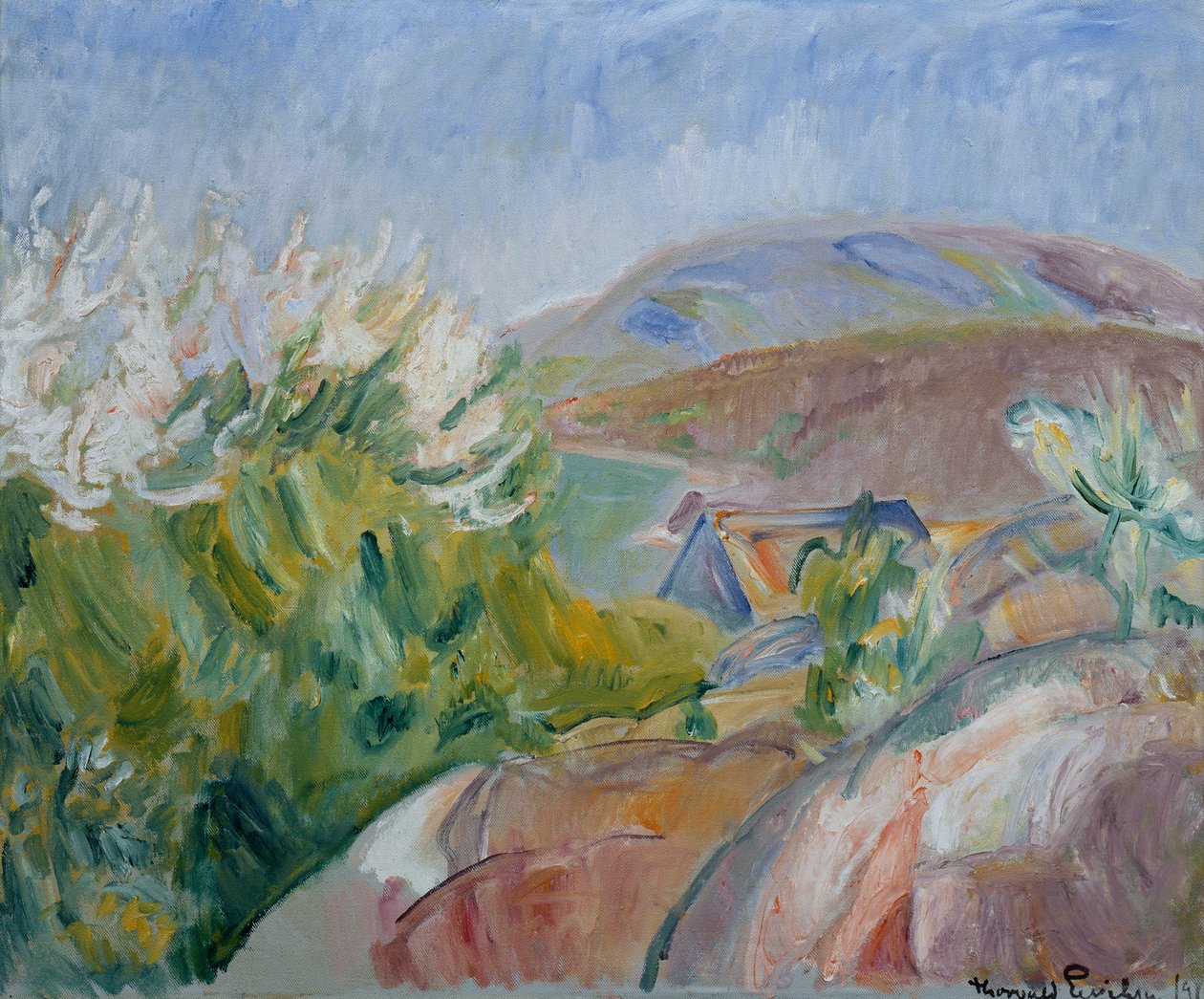 Beyaz meyve ağacı ile bahar by Thorvald Erichsen