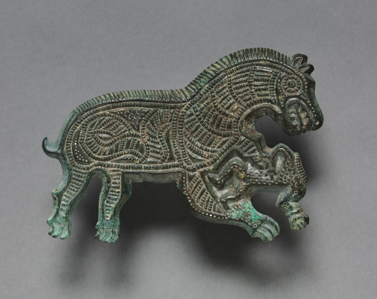 Bir Adama Saldıran Kurt, MÖ 400-300 (bronz) by Thracian Thracian