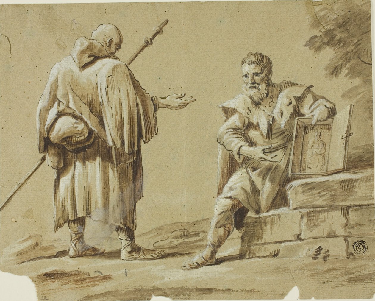 Portatif Mabedi Olan İki Hacı by Tiberius Dominikus Wocher