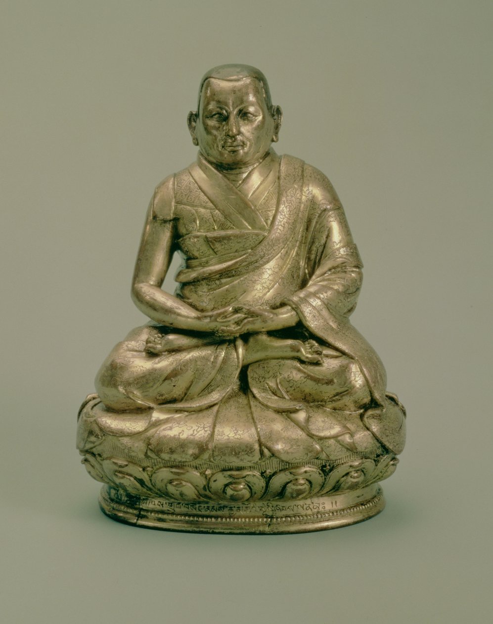Sonam Gyatso (1543-89), Üçüncü Dalai Lama, 16-17. yüzyıl (yaldızlı bakır) by Tibetan School