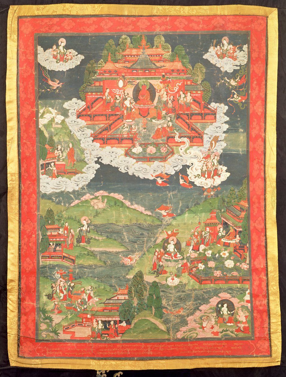 Amitabha Cenneti Thangka (boyalı ipek) by Tibetan School