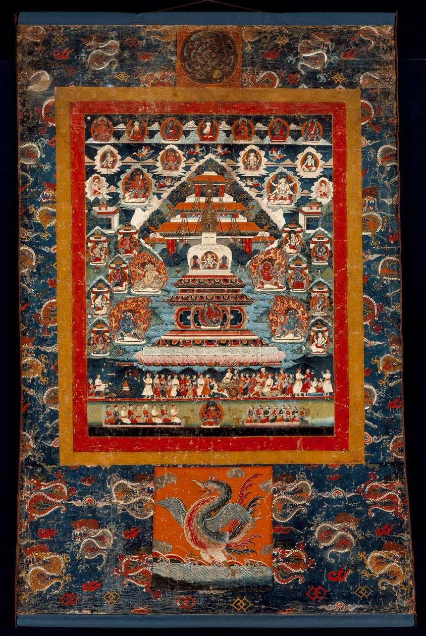 Bhimaratha Rite için Thangka Anma, 1850-75 (Pamuk kumaş üzerinde mineral pigmentler) by Tibetan School