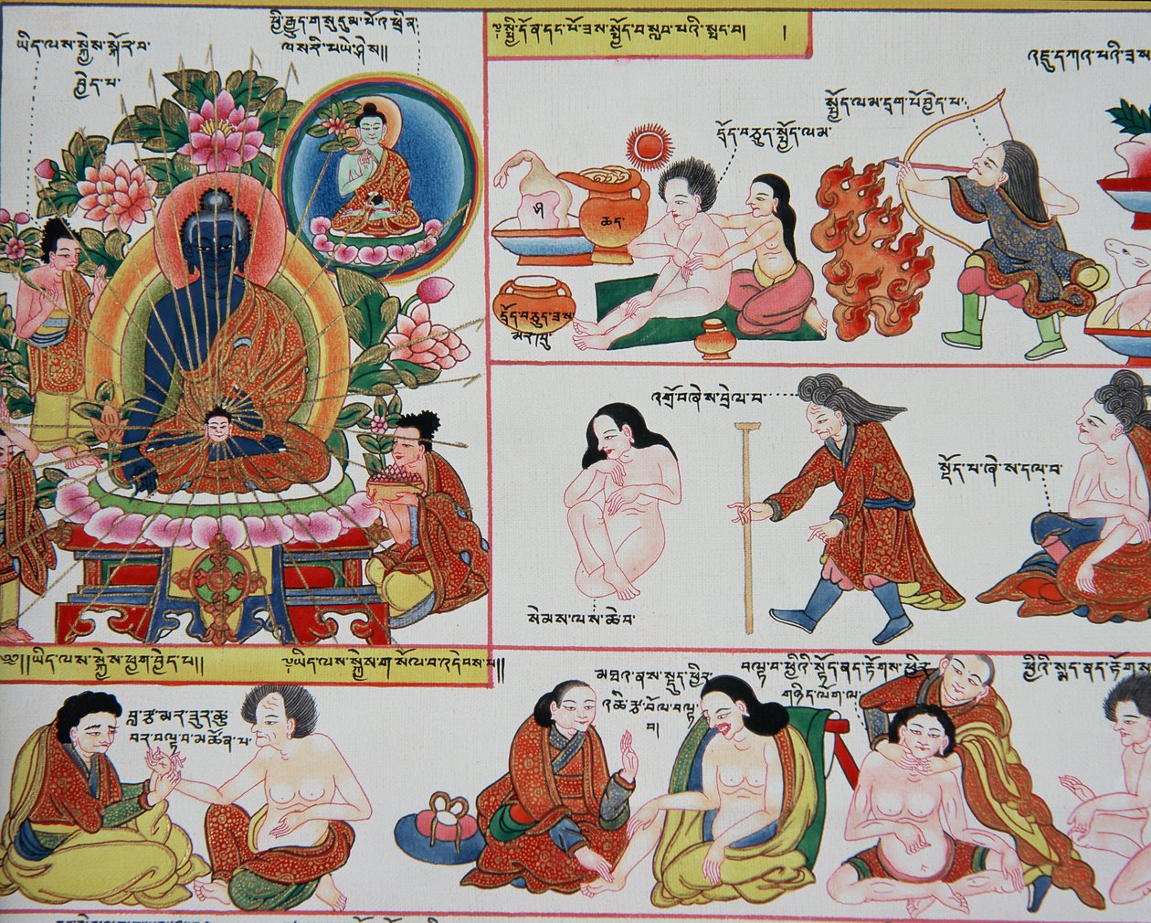 Tibet tıbbı üzerine el yazması (389729 detayı) by Tibetan School