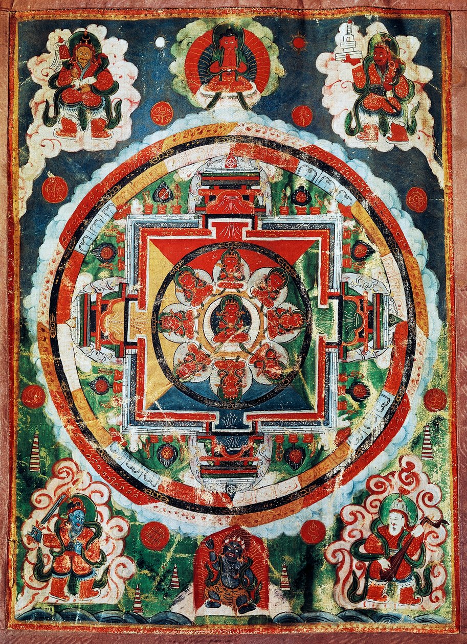 Dört Göksel Kral olarak bilinen Tibet Mandala, Tibet uygarlığı by Tibetan School