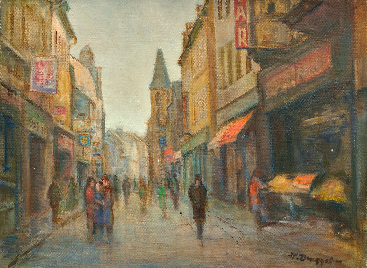 Yağmurda sokak (Paris) by Tibor Dengyel
