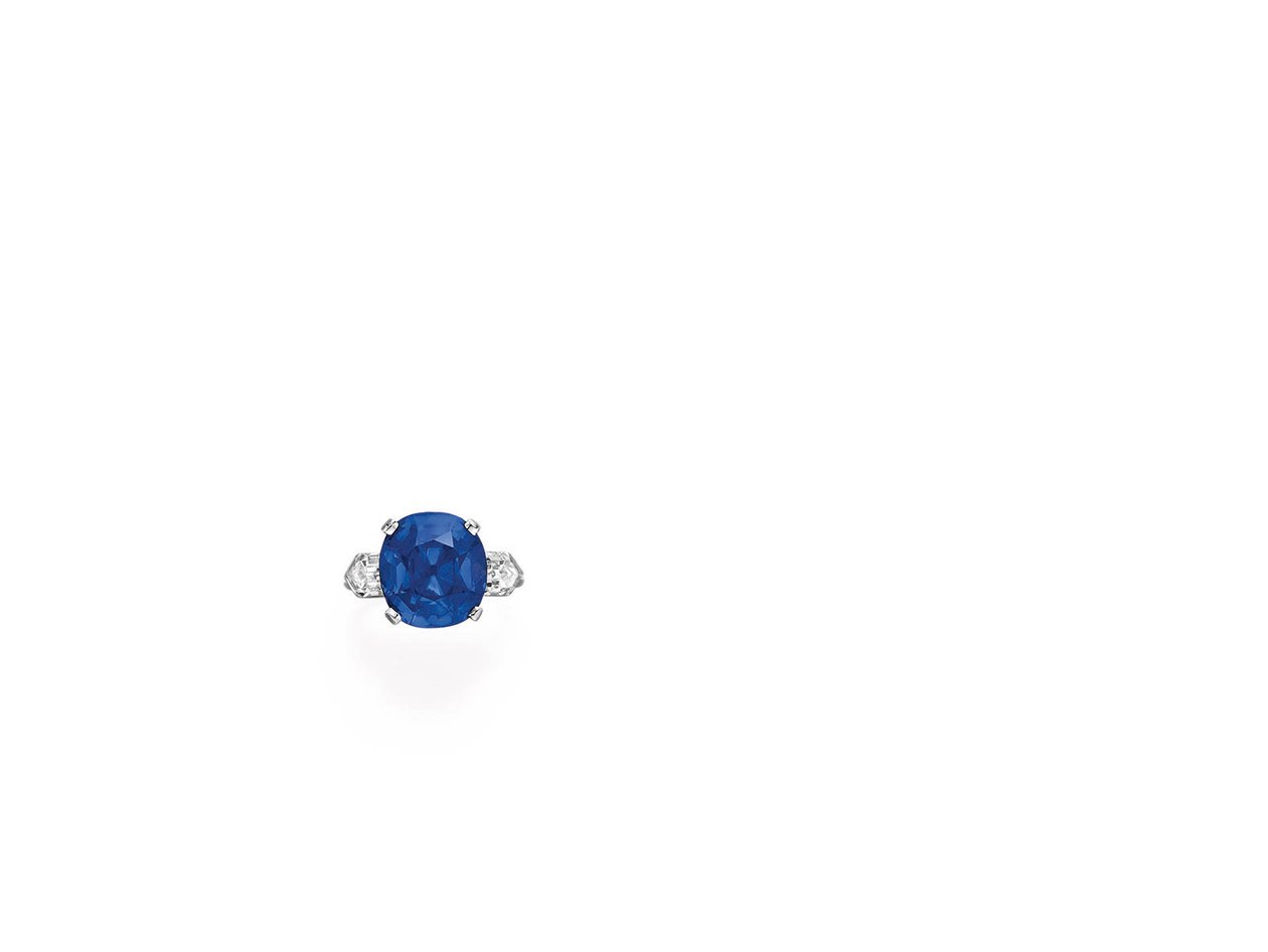 Yüzük (safir, elmas ve platin) by Tiffany and Company