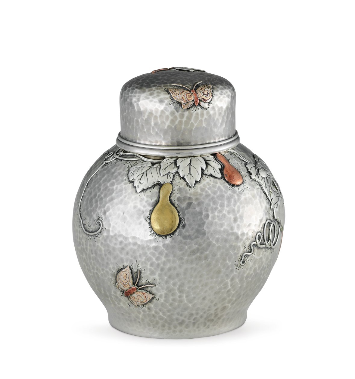 Çay kutusu, c.1880 (gümüş ve karışık metal) (ayrıca bkz. 703373) by Tiffany and Company