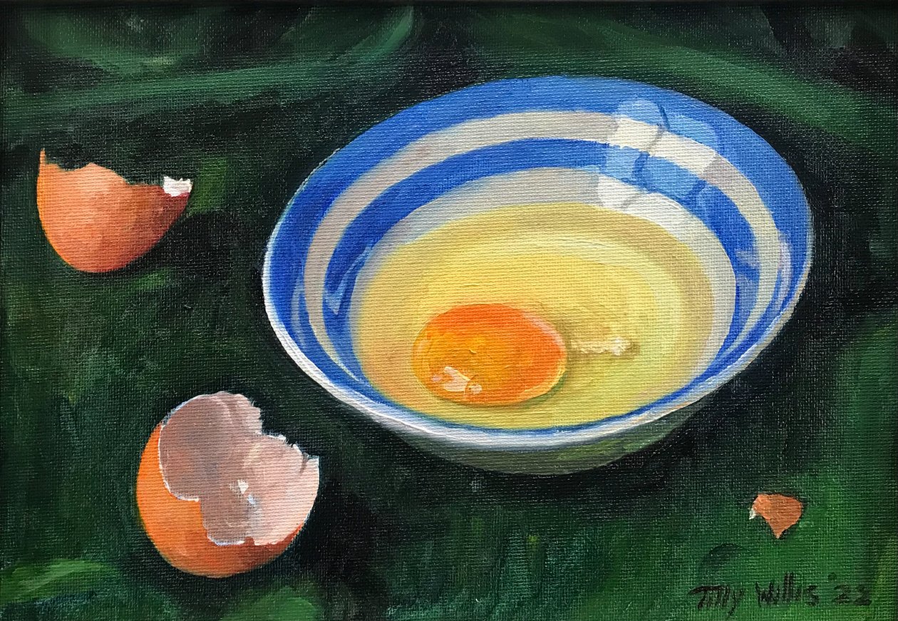 Somerset Egg, 2022 (gemide petrol) by Tilly Willis